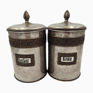Art Deco Behälter für Kaffee und Zucker, 1920er, 2er Set