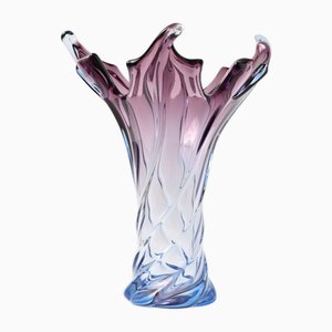 Vase Sommerso en Verre Violet et Bleu de Murano, 1960s