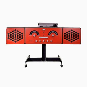 Radio Estéreo Móvil Mod. RR126 Rosso de A. & pg Castiglioni para Brionvega, 1964