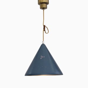 Mid-Century Cone-Shaped Pendant Lamp with Intricate Star Constellations, Sweden, 1950s
