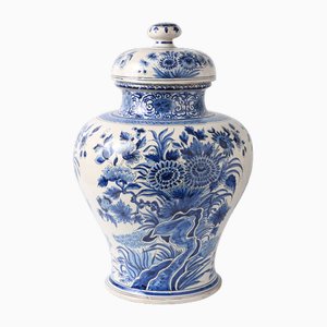 Grand Vase en faïence de Delft Bleu et Blanc de Aprey
