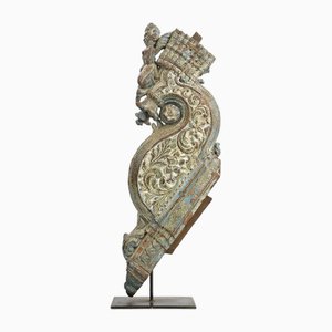 Patinated Teak Sculpture on Base