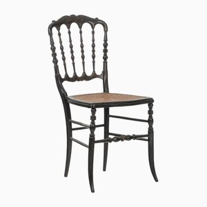 Napoléon III Caned Chair in Turned and Blackened Wood