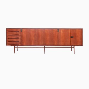 Credenza Mid-Century in legno di teak ed ottone di Edmondo Palutari Design per Dassi, anni '50