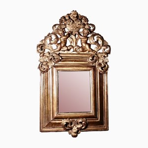 Espejo grande dorado tallado de principios del siglo XIX