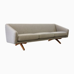 Oak and Wool Ml90 3-Seater Sofa by Illum Wikkelsoe for Mikael Laursen, 1960s