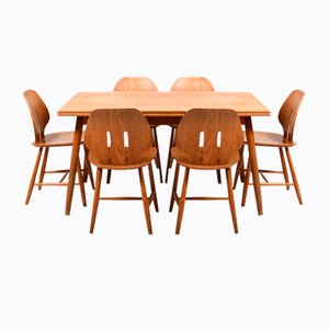 Esstisch & Stühle von Ejvind A. Johansson & Poul Volther für FDB Møbler, 1960er, 7 Set