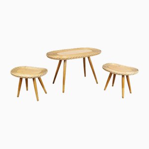 Tabourets et Table de Jizba, 1960s, Set de 3