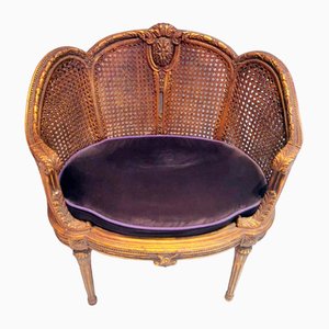 Großer Französischer Stuhl im Louis XVI Stil aus Wiener Stroh