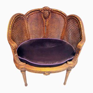 Large French Louis XVI Style Chair in Vienna Straw, 1950