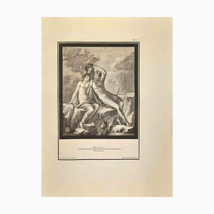 Filippo Morghen, Dieu Hermès et Nymphe, Eau-forte, XVIIIe siècle