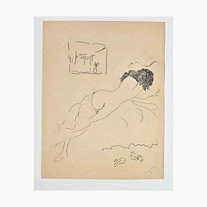 Marcel Vertès, Desnudo de espaldas, Litografía, Mid-Century