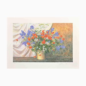 Franco Bocchi, flores silvestres, serigrafía, años 80