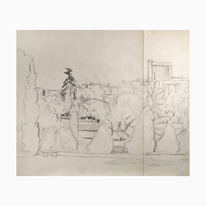 Reynold Arnould, Landscape, Pencil Drawing, Mid-20th Century
