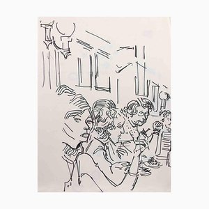 Reynold Arnould, The Pub, Ink Drawing, 1970