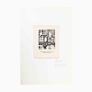 Gabriel Fournier, The Cityscape, Holzschnitt, Frühes 20. Jahrhundert