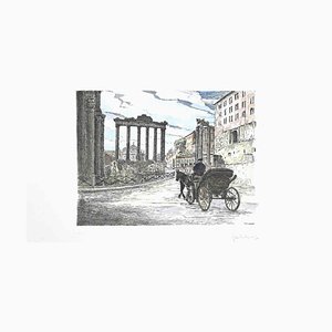 Giuseppe Malandrino, Roman Forum, Etching, 1970s