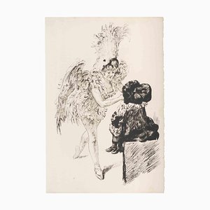 Adolphe Willette, Die Ballerina, Lithographie, Ende des 19. Jahrhunderts