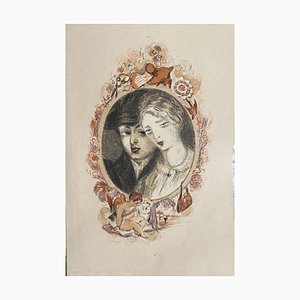 Jacques Marie Gaston Onfroy de Bréville, Frauenportrait, Lithographie auf Papier, 20. Jahrhundert