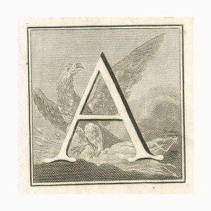 Luigi Vanvitelli, Letter A, Etching, 18th Century