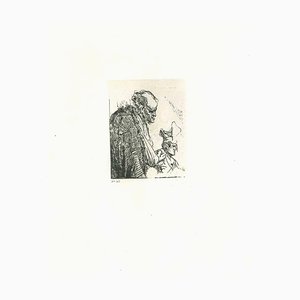 Charles Amand Durand dopo Rembrandt, due mendicanti, incisione del XIX secolo