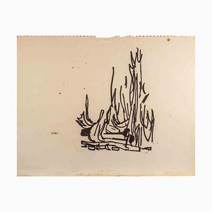 Reynold Arnould, Composición abstracta, Dibujo con rotulador, 1970
