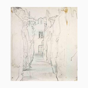 Reynold Arnould, The Church, Dessin au Crayon, 1970