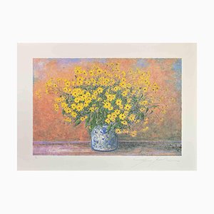 Franco Bocchi, Vase of Jerusalem Artichoke Flowers, Screen Print, 1980s