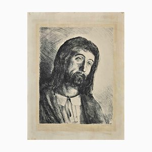 Marcel Muelu, Porträt von Christus, Radierung, 1970er
