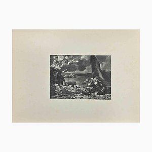 Georges Berger, Shadowing Death, Gravure sur bois, Début du XXe siècle