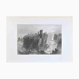 Lithographie, William Henry Bartlett, Dunottar Castle, Near Stonehaven, 19th Century