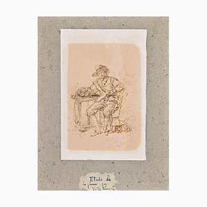 Victor Chavet, Study of Study of Figure, Drawing, Mid-19th Century