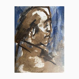 Mino Maccari, The Portrait, Drawing, años 60