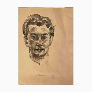 Mino Maccari, Retrato, Dibujo, Mid-Century