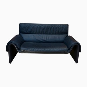 2-Seater Sofa in Black Leather from Maison de Sede, 1980s