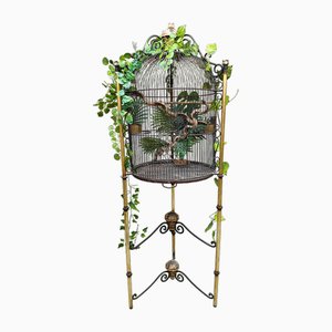 Cage à Oiseaux Royale Vintage Décorée en Fer, 1960s