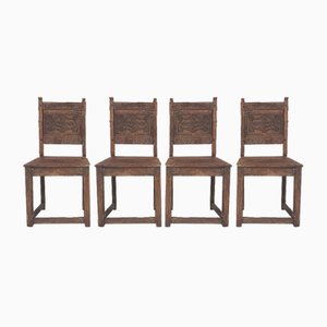 Spanish Dining Chairs, 1930s, Set of 4