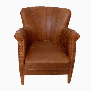 Vintage Italian Leather Armchair, 1970s