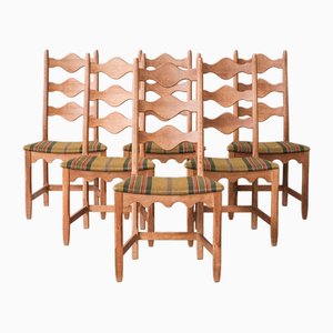 Mid-Century Danish Dining Chairs in Oak by Henning Kjaernulf, Set of 6