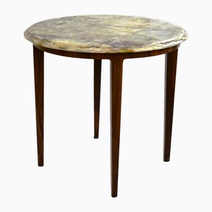 Rosewood & Onyx Side Table, Denmark, 1960s