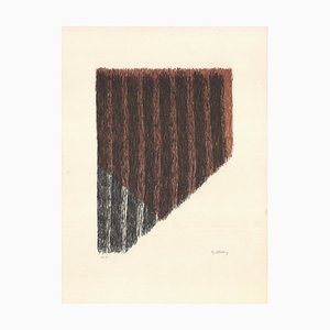 Raoul Ubac, Composición abstracta, Litografía firmada a mano, 1972