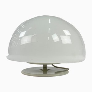 Italian Glass and Steel Mushroom Table Lamp, 1960s