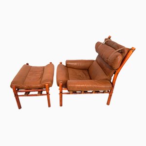 Inka Armchair with Ottoman by Arne Norell for Norell, 1960s, Set of 2