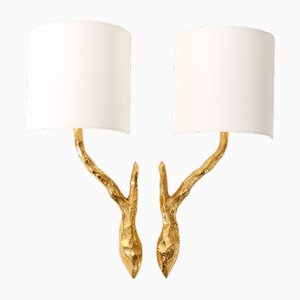 Gilt Bronze Sconces from Maison Arlus, Set of 2