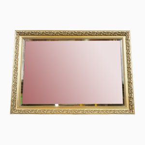 Großer Vergoldeter Verzierter Abgeschrägter Vintage Spiegel