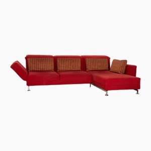 Brühl Moule Fabric Corner Sofa Red Chaise Longue Right Manual Function Relaxation Function Sofa Couch