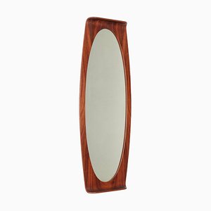 Vintage Wall Mirror in Plywood & Glass, Italy, 1960s
