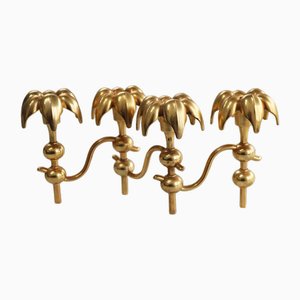 Portacandele Mid-Century placcato in oro 24 carati
