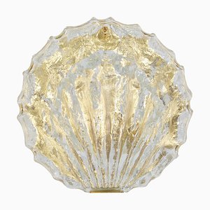 Murano Glas Shell Wandlampe, Limburg zugeschrieben, Deutschland, 1970er