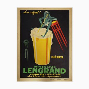 Póster publicitario de alcohol francés de Paul Nefri, 1926